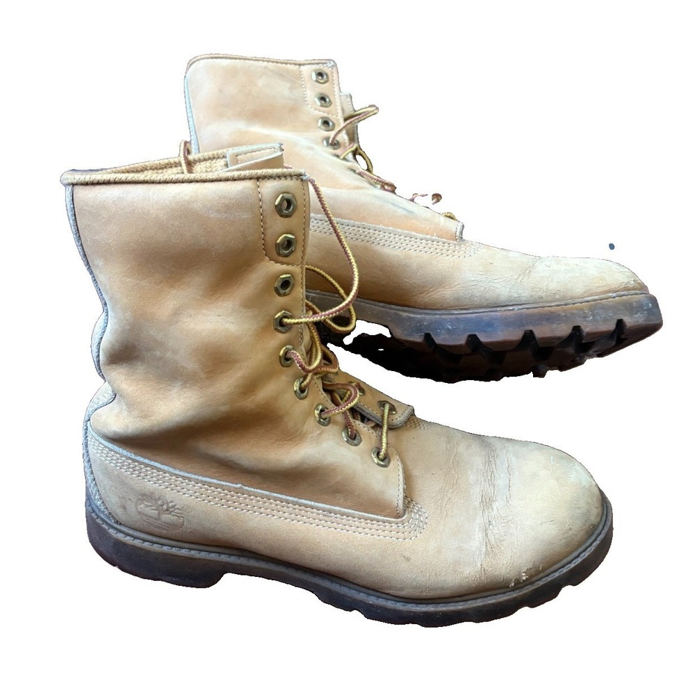 VTG Timberland Womens Size 9 M 6" Boots Tan Leather Made In USA